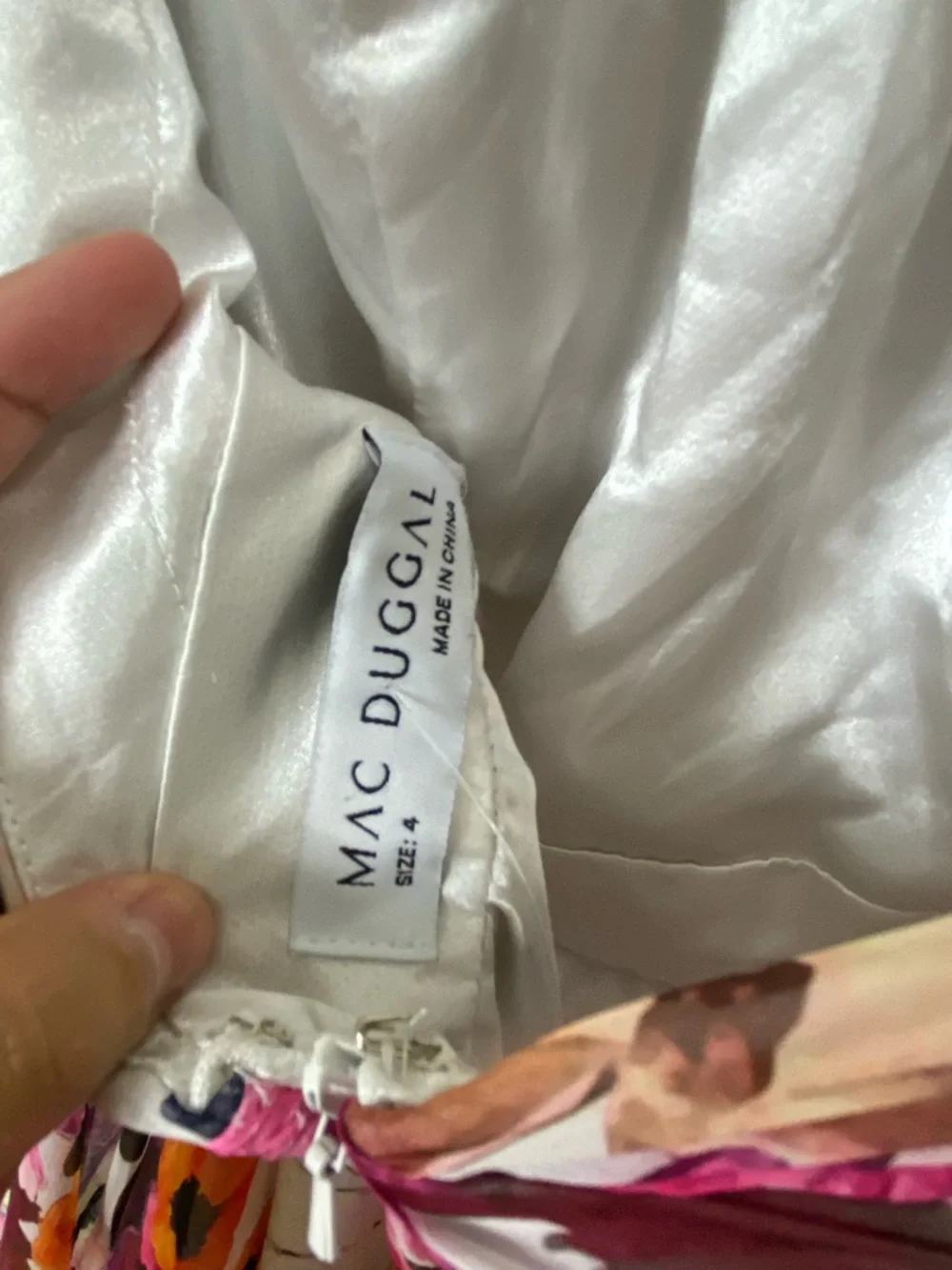 Mac Duggal Asymmetrical Ruffled Halter Gown Floral Maxi Dress Size 4 - Picture 10 of 13